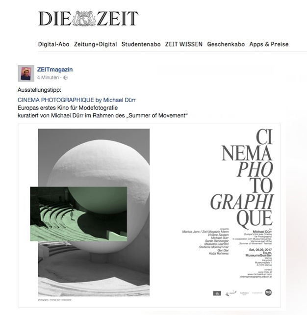 Die Zeit Magazin Cinema Photogaphique by Michael Dürr